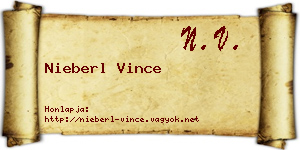 Nieberl Vince névjegykártya